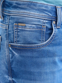 Men Jeans Slim Fit Blue Low Rise