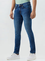 Men Kano Jeans Slim Fit Blue Low Rise