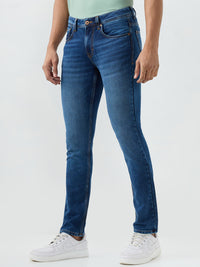 Men Kano Jeans Slim Fit Blue Low Rise
