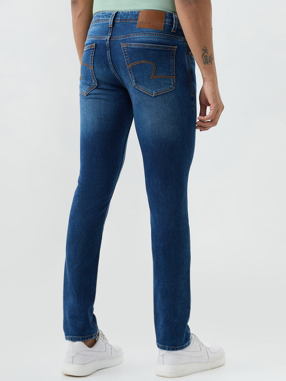 Men Kano Jeans Slim Fit Blue Low Rise