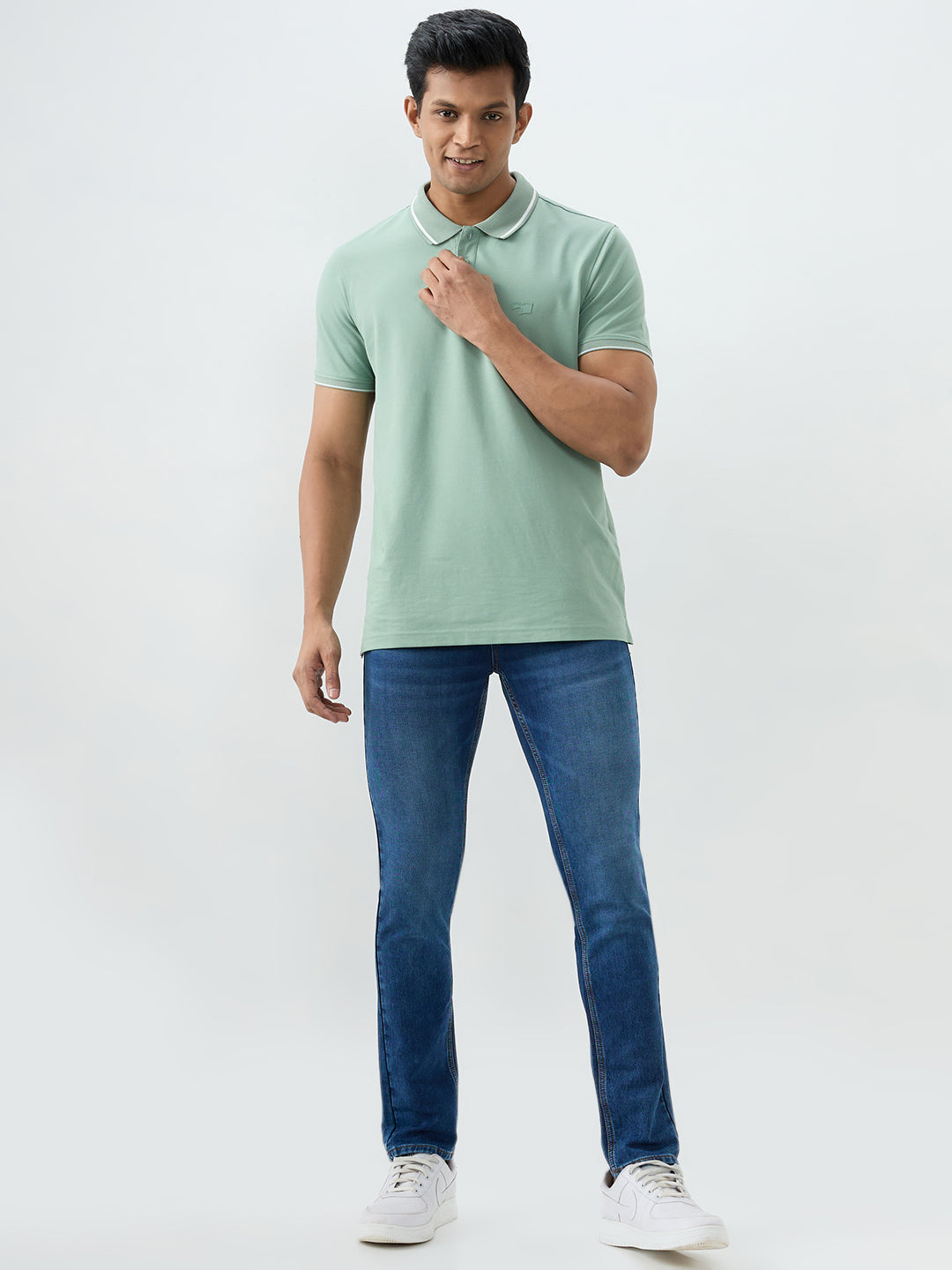 Men Kano Jeans Slim Fit Blue Low Rise