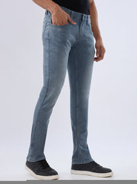 Men Kano Jeans Slim Fit Grey Low Rise