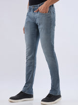 Men Kano Jeans Slim Fit Grey Low Rise