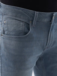 Men Kano Jeans Slim Fit Grey Low Rise