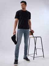 Men Kano Jeans Slim Fit Grey Low Rise