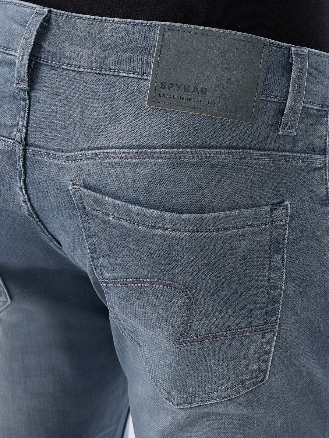 Men Kano Jeans Slim Fit Grey Low Rise