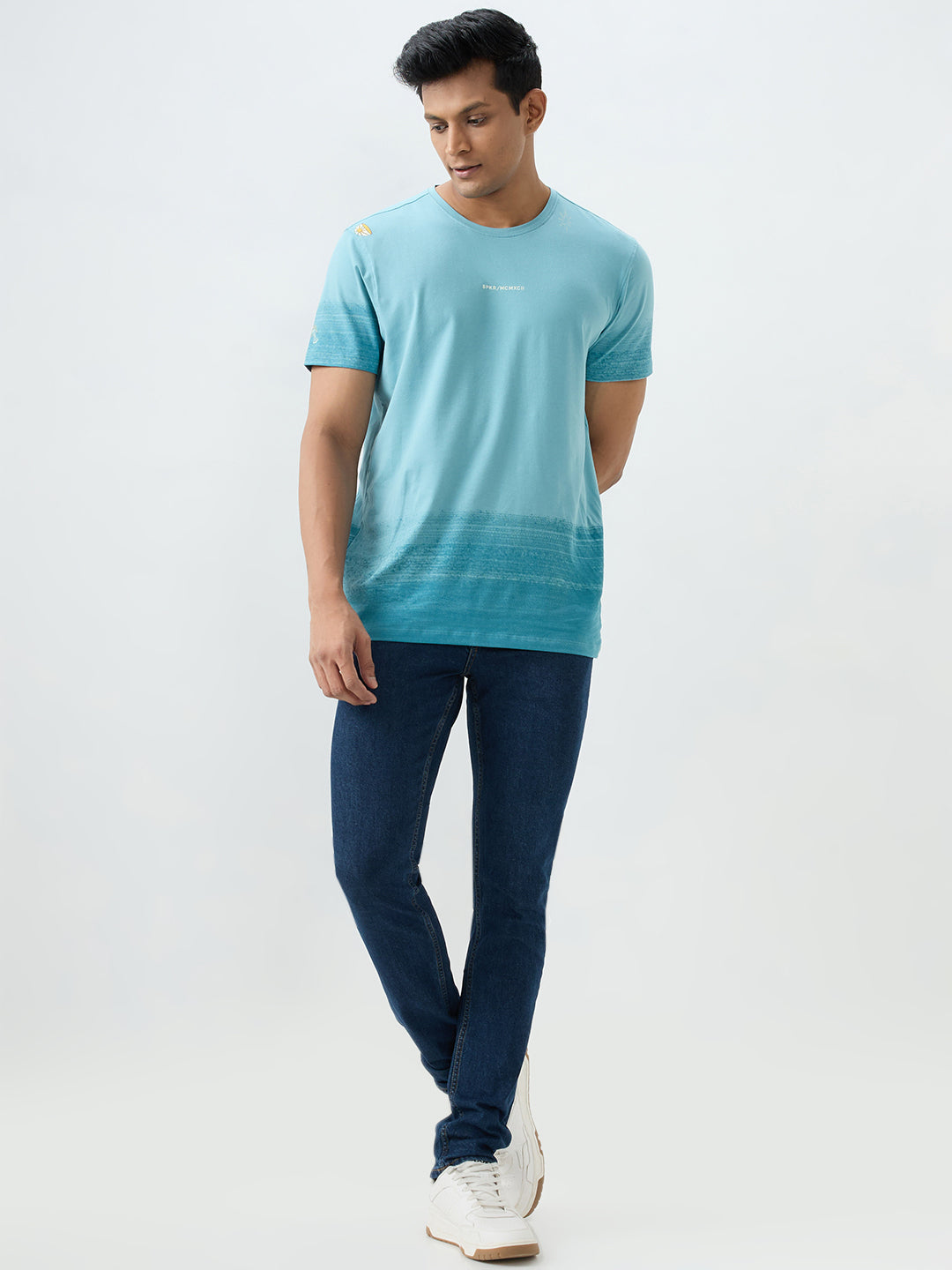 Men Kano Jeans Slim Fit Blue Low Rise