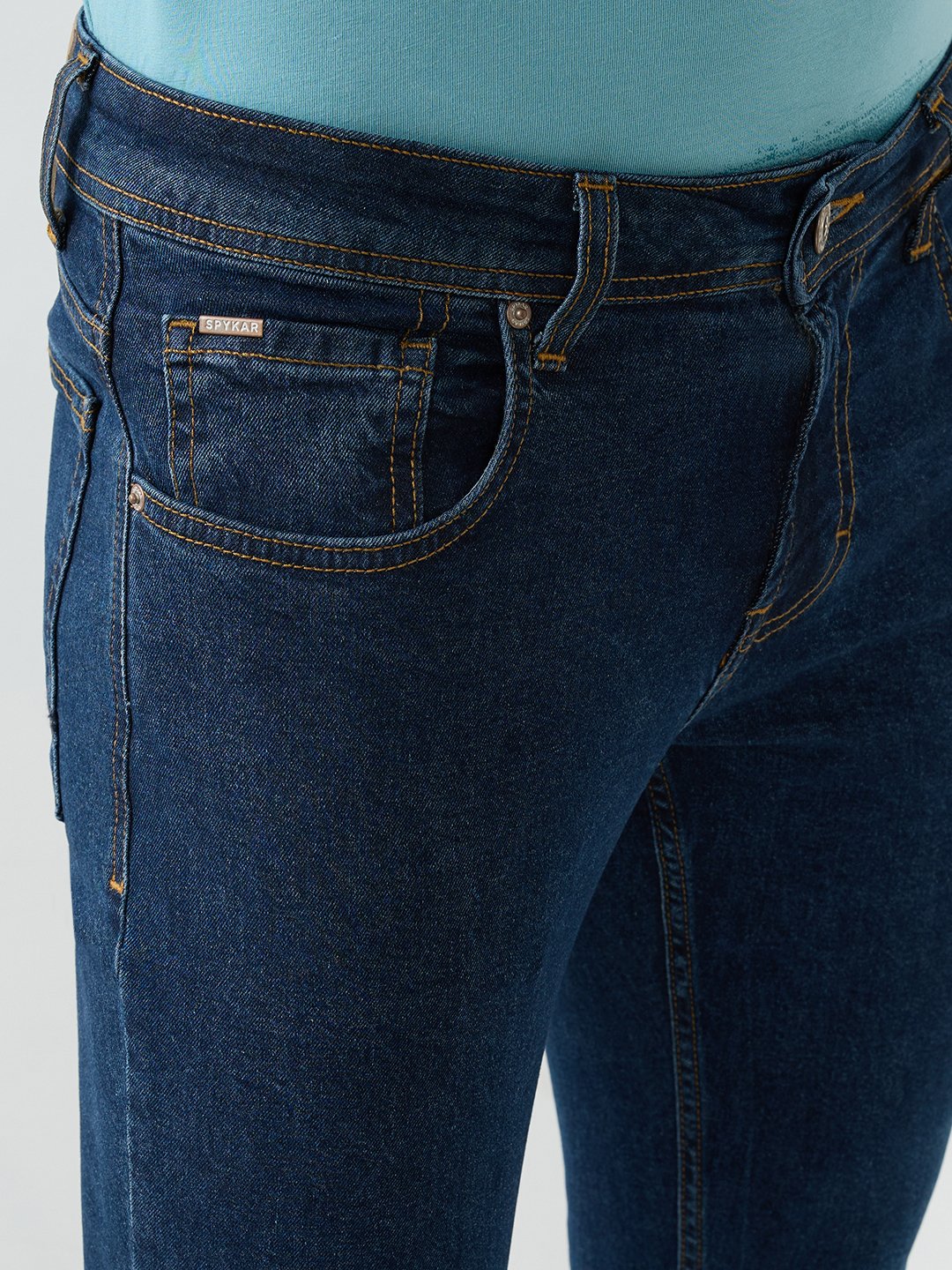 Men Kano Jeans Slim Fit Blue Low Rise