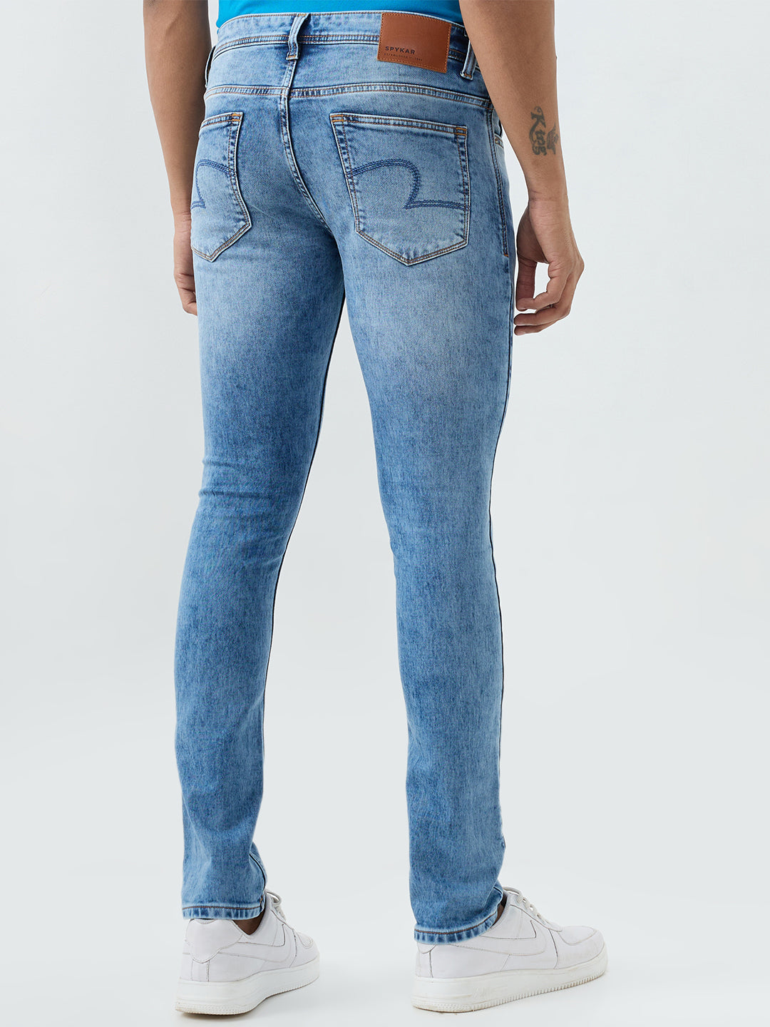 Men Kano Jeans Slim Fit Blue Low Rise