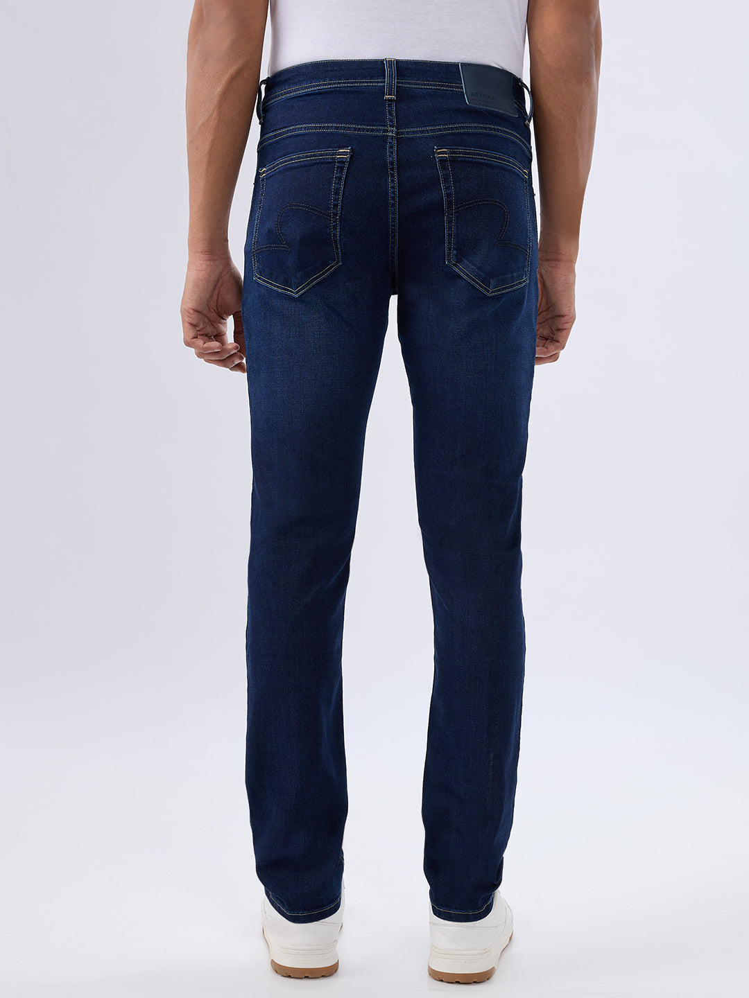 Spykar Dark Blue Slim Fit Low Rise Jeans For Men