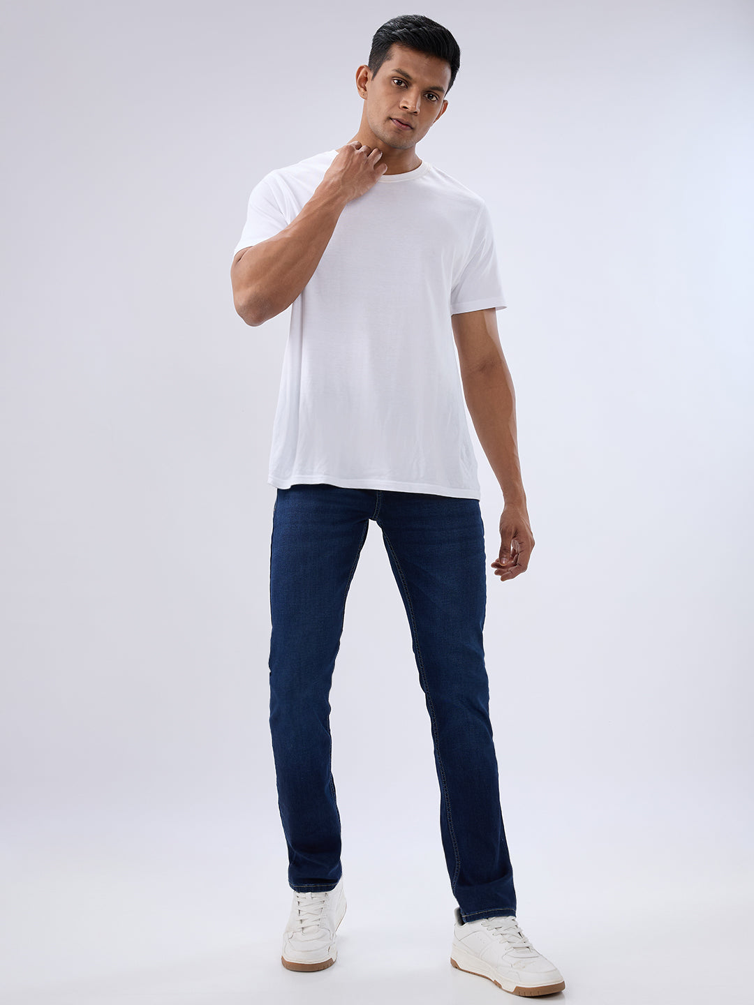 Spykar Dark Blue Slim Fit Low Rise Jeans For Men