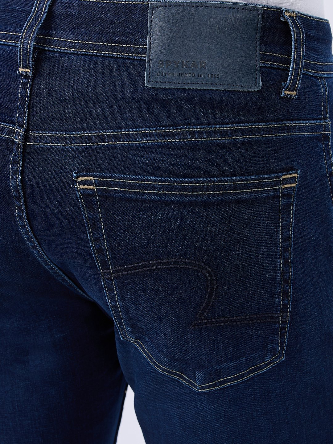 Spykar Dark Blue Slim Fit Low Rise Jeans For Men