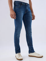 Men Kano Jeans Slim Fit Blue Low Rise