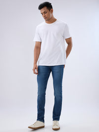 Men Kano Jeans Slim Fit Blue Low Rise
