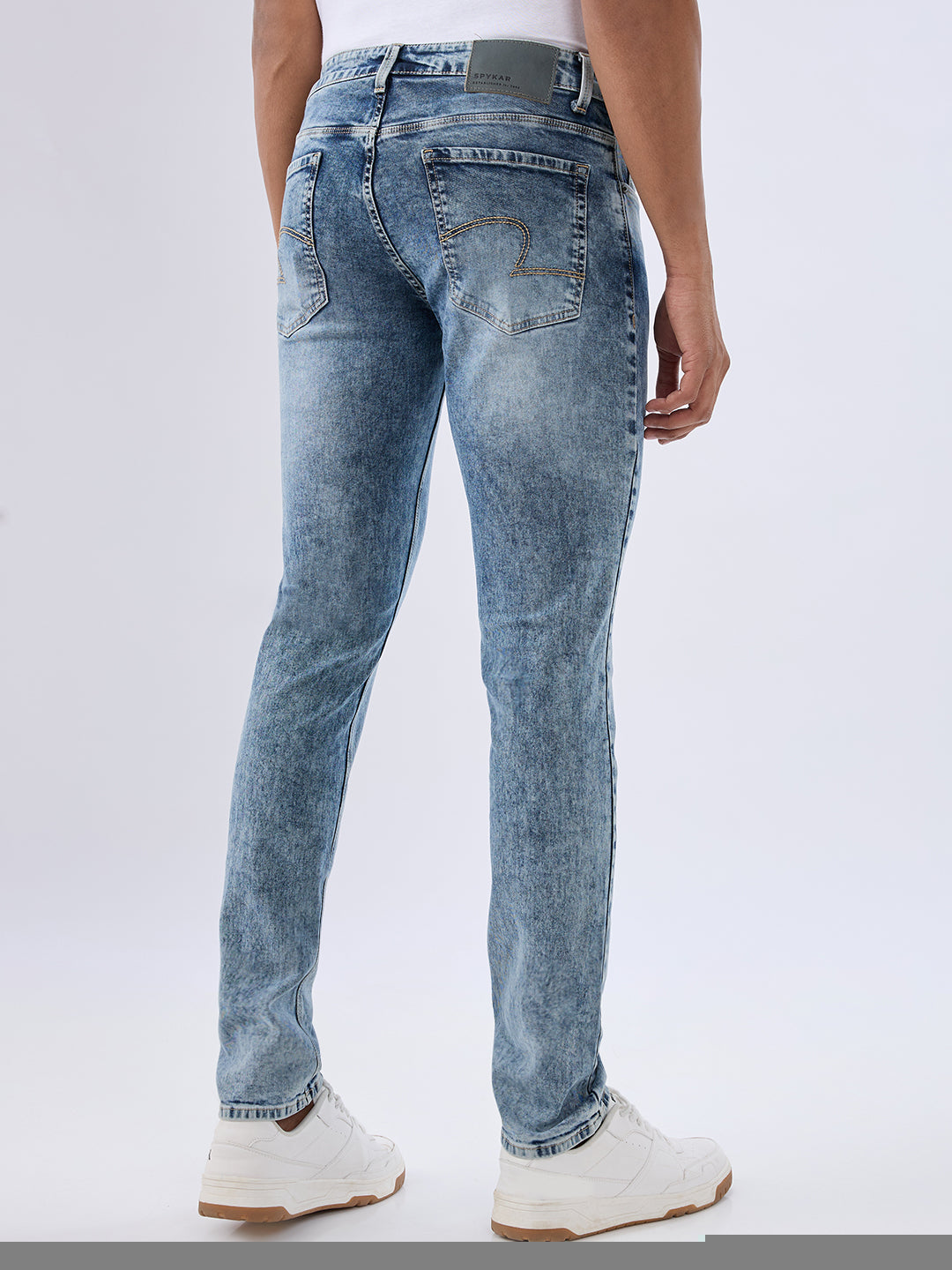 Spykar Stone Grey Slim Fit Low Rise Jeans For Men