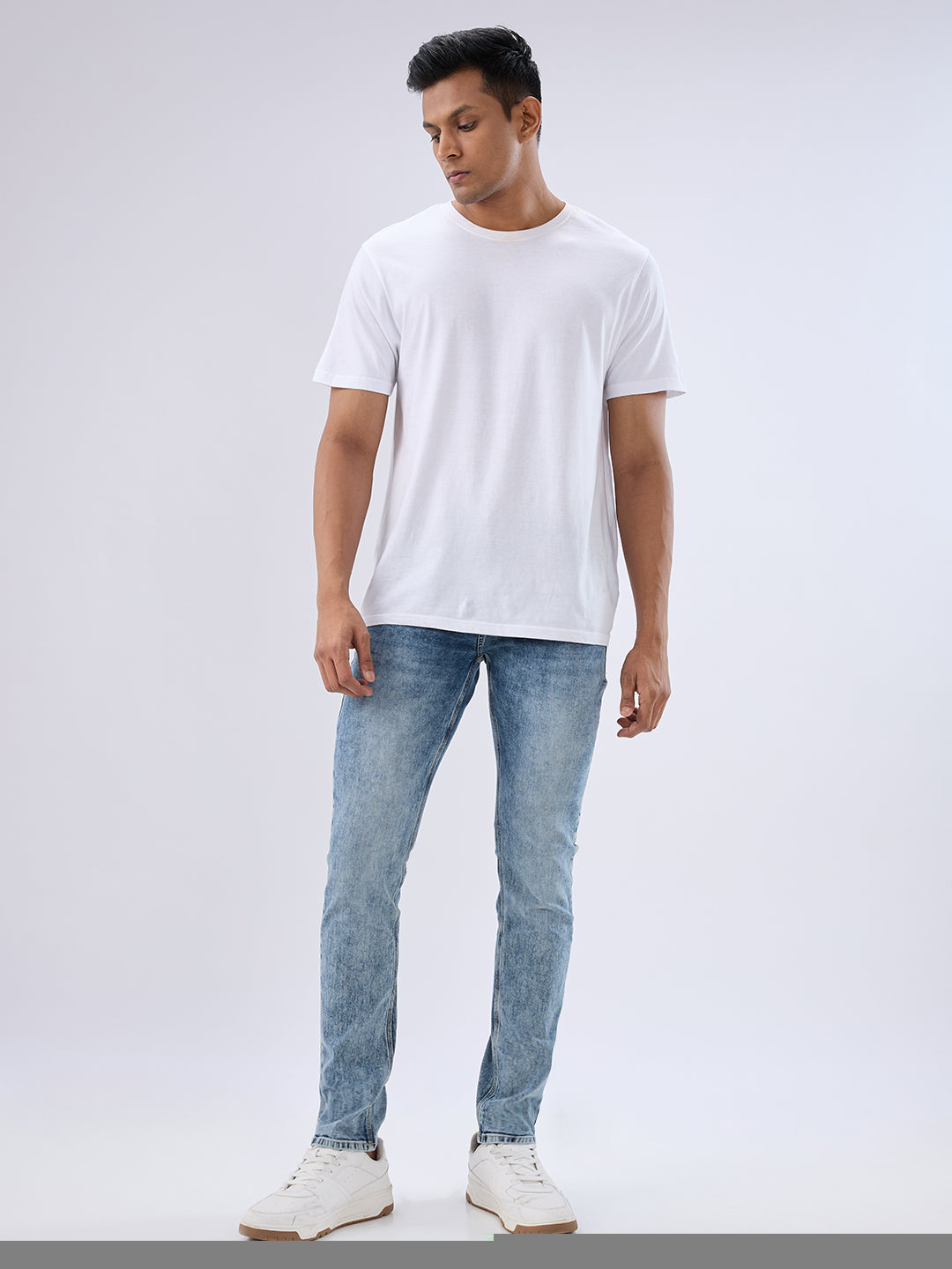 Spykar Stone Grey Slim Fit Low Rise Jeans For Men