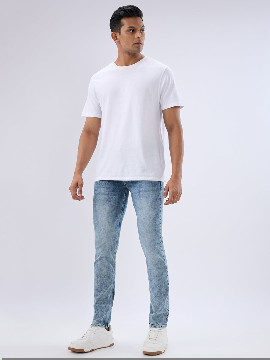 Spykar Stone Grey Slim Fit Low Rise Jeans For Men