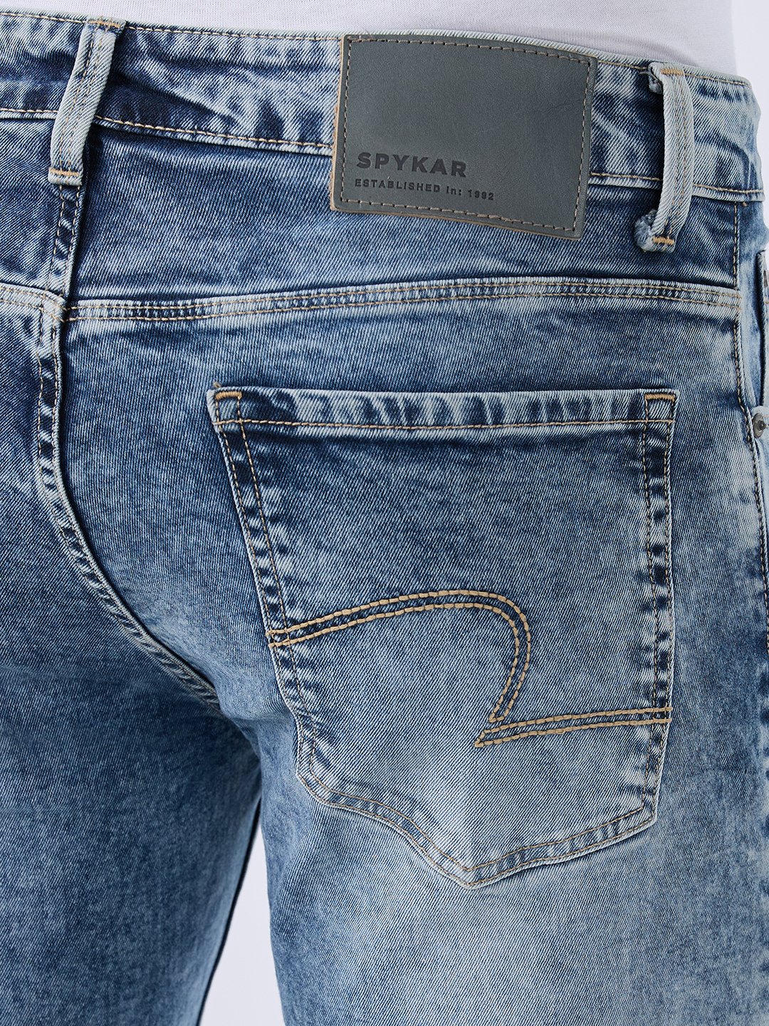 Spykar Stone Grey Slim Fit Low Rise Jeans For Men
