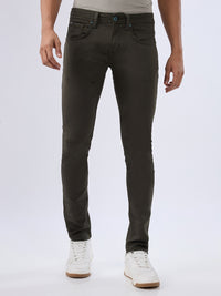 Men Kano Jeans Slim Fit Green Low Rise