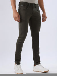 Men Kano Jeans Slim Fit Green Low Rise