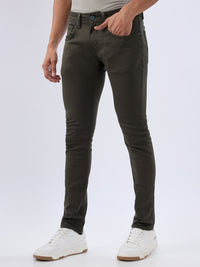 Men Kano Jeans Slim Fit Green Low Rise