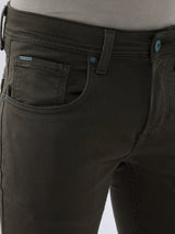Men Kano Jeans Slim Fit Green Low Rise