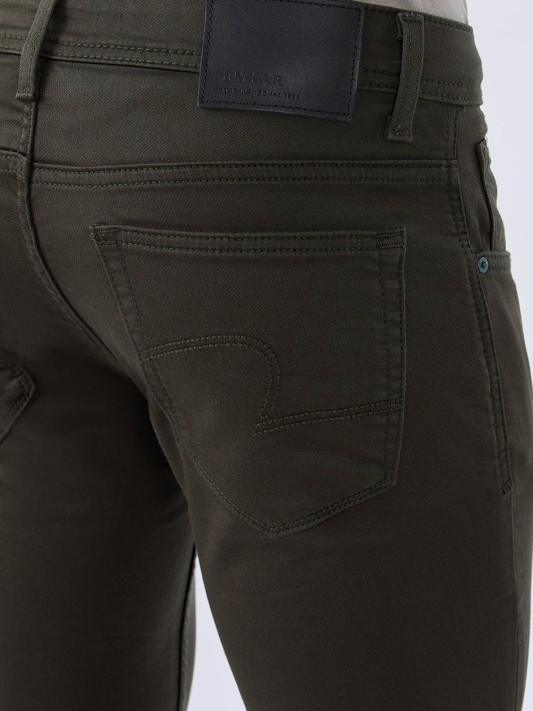 Men Kano Jeans Slim Fit Green Low Rise