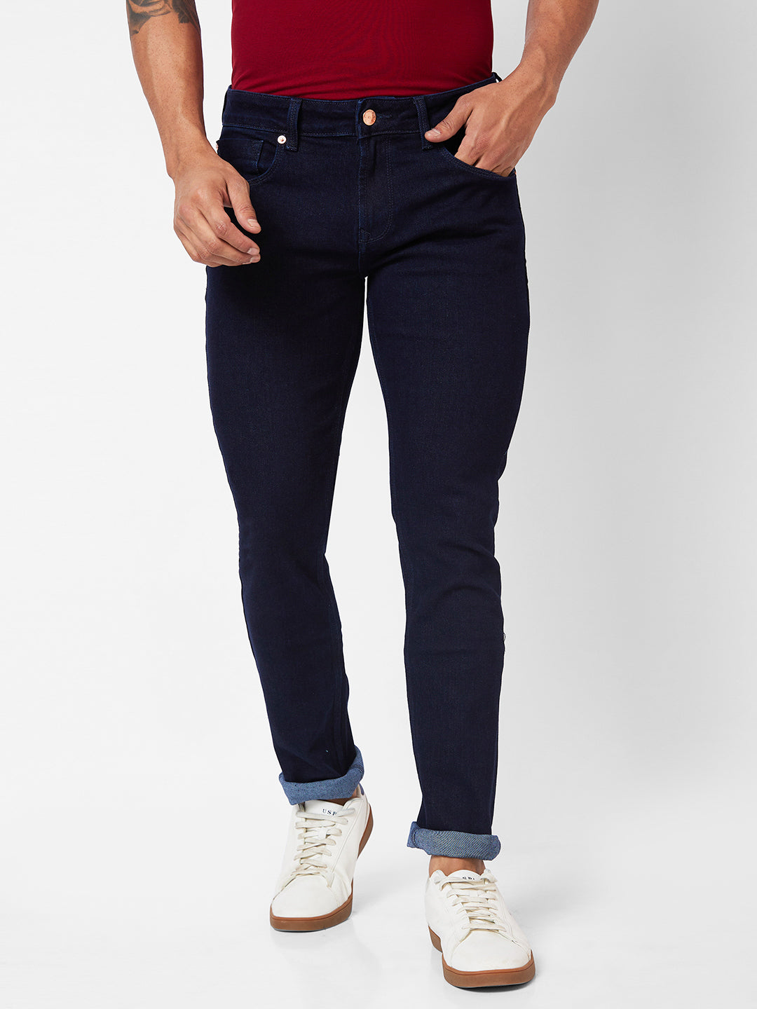 Spykar Men Slim Fit Low Rise Cotton Jeans