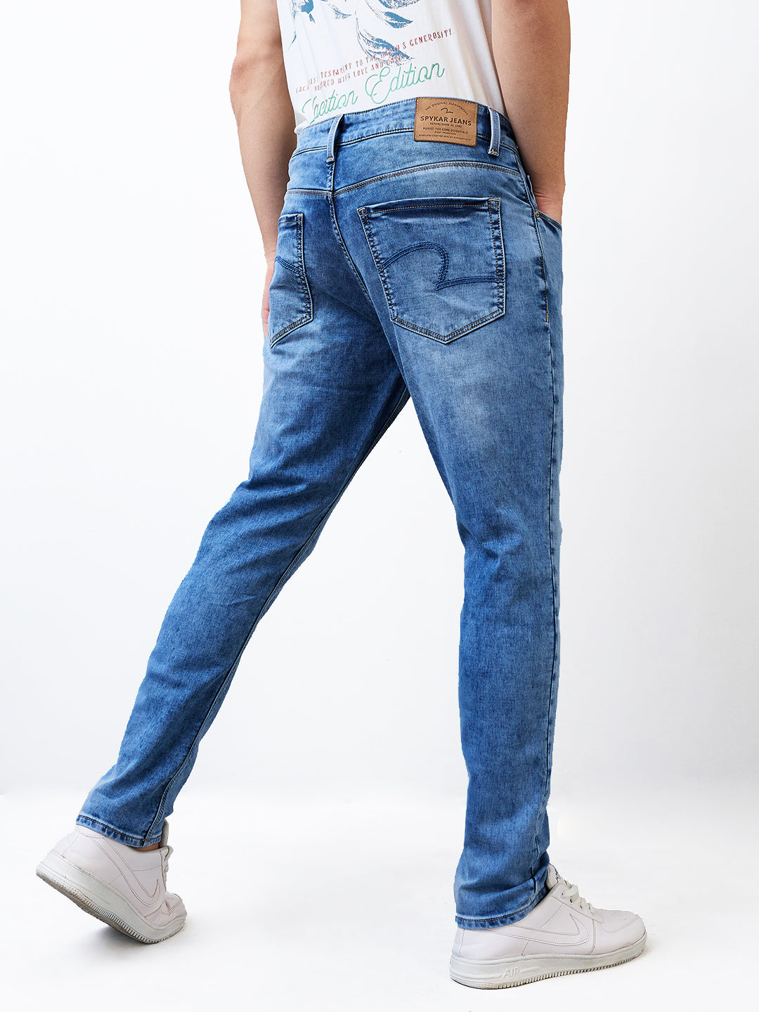 Spykar Slim Fit Low Rise Cotton Jeans For Men