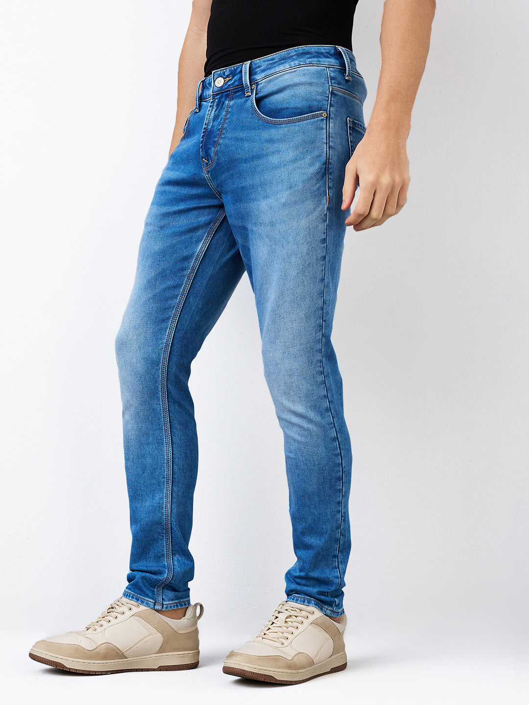 Spykar Slim Fit Low Rise Cotton Jeans For Men