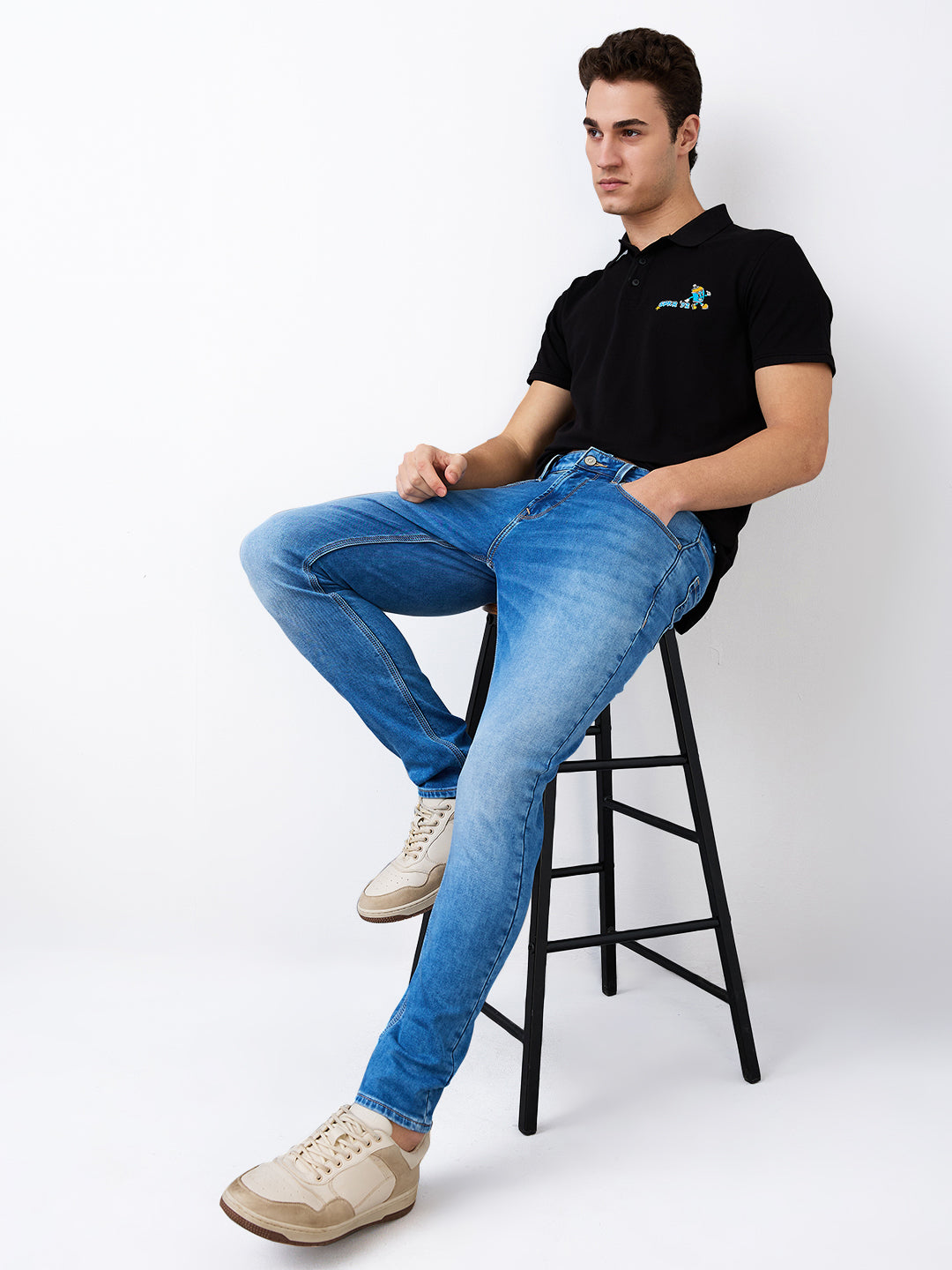 Spykar Slim Fit Low Rise Cotton Jeans For Men