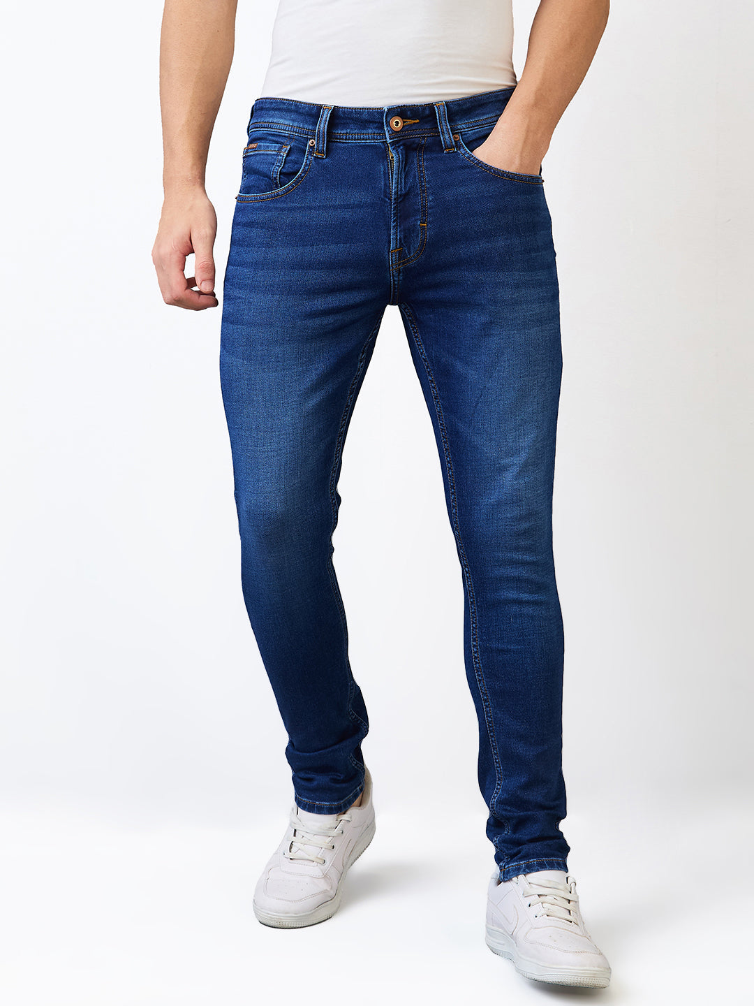 Spykar Slim Fit Low Rise Cotton Jeans For Men