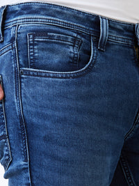 Men Jeans Super Slim Fit Dark Blue Low Rise