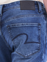 Men Jeans Super Slim Fit Dark Blue Low Rise