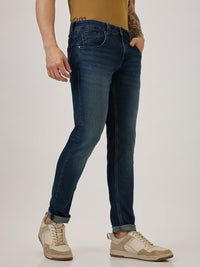 Spykar Vintage Blue Slim Fit Low Rise Jeans For Men
