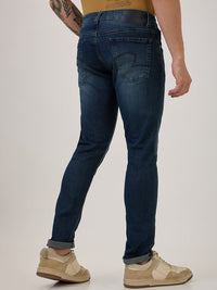 Spykar Vintage Blue Slim Fit Low Rise Jeans For Men