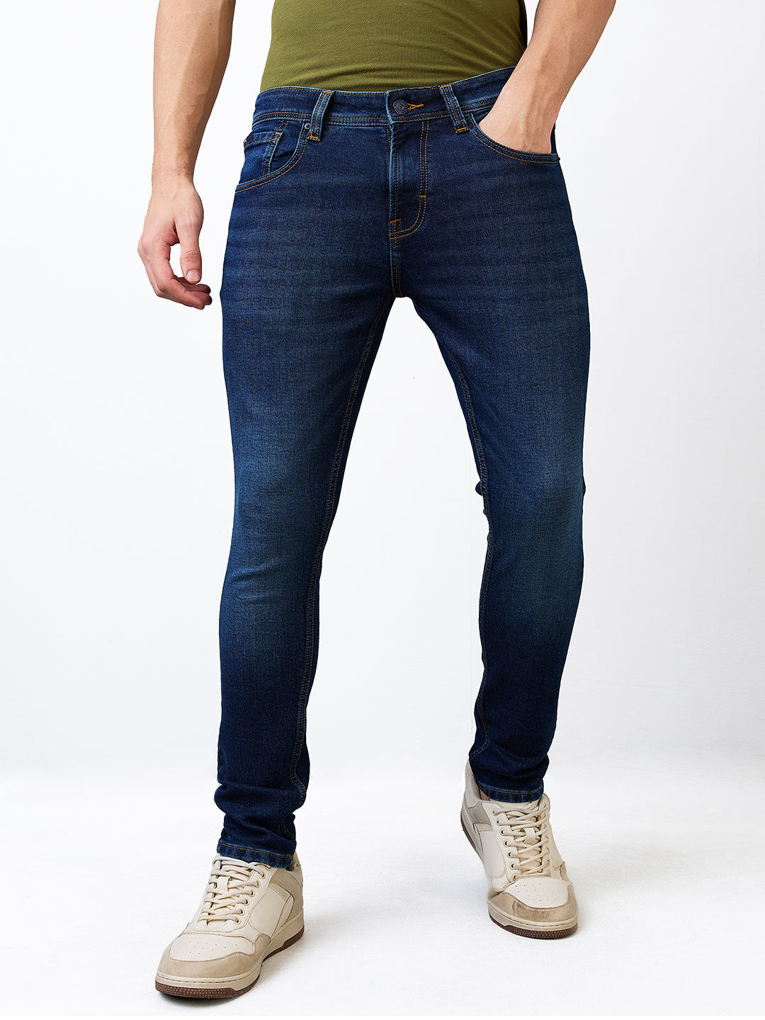 Spykar Slim Fit Low Rise Cotton Jeans For Men