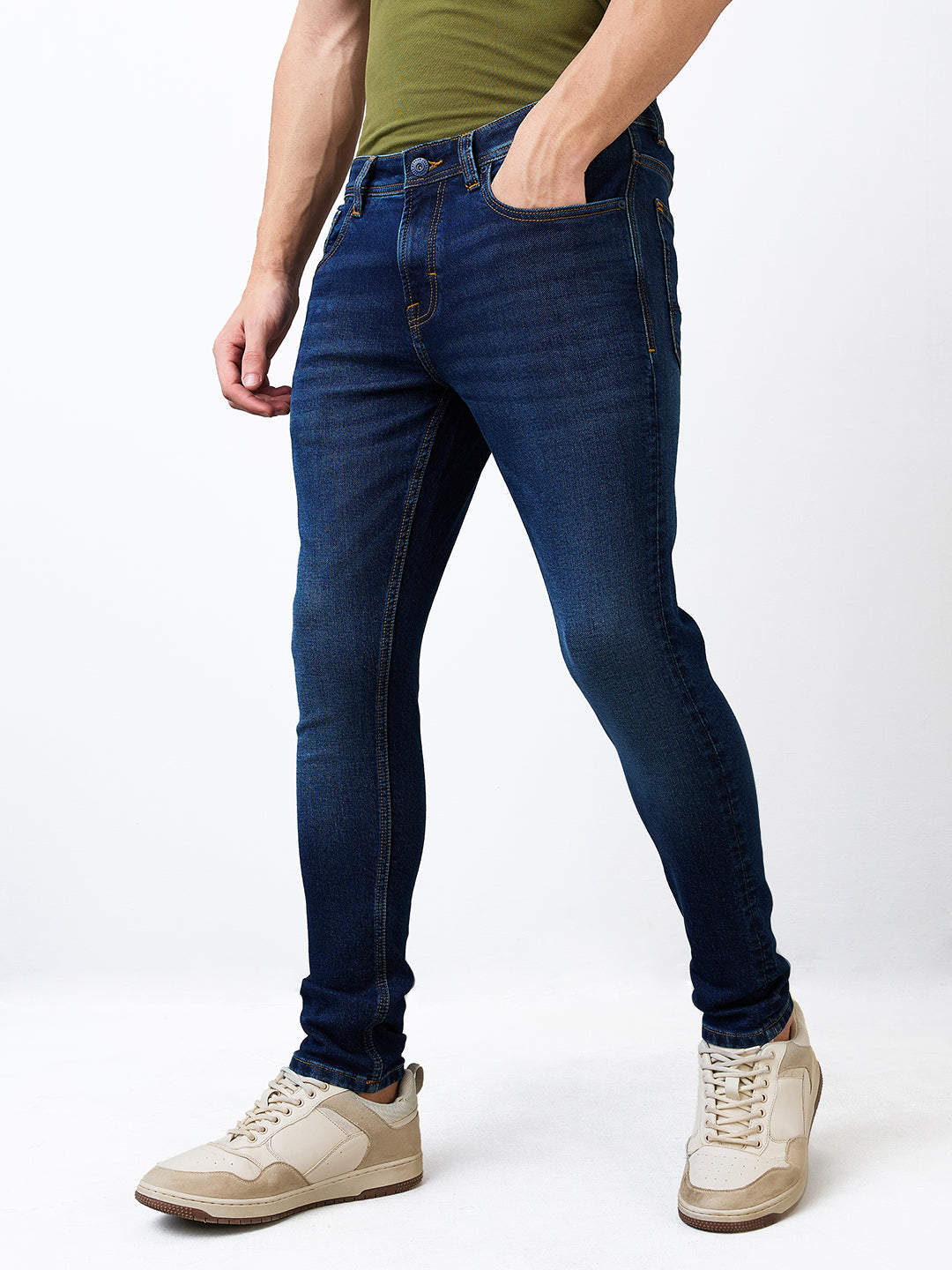 Spykar Slim Fit Low Rise Cotton Jeans For Men