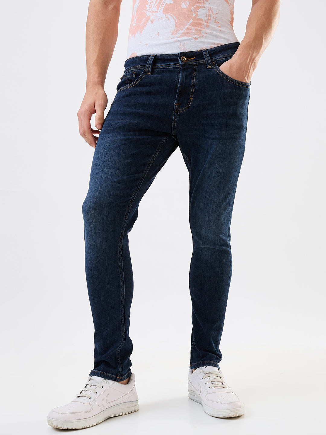 Spykar Slim Fit Low Rise Cotton Jeans For Men