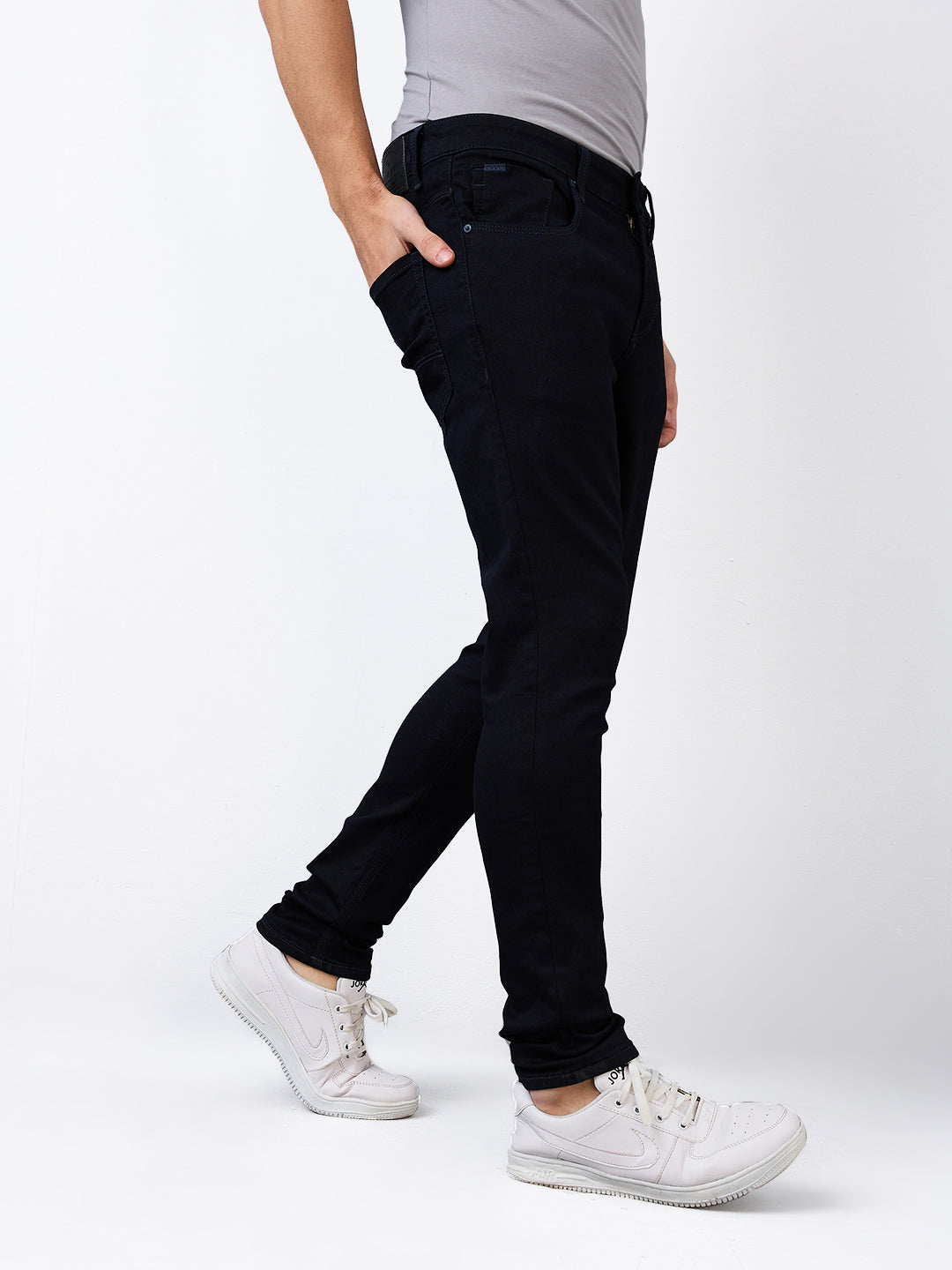 Men Jeans Slim Fit Blue Low Rise