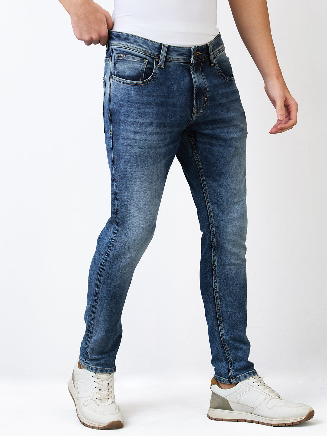 Spykar Slim Fit Low Rise Cotton Jeans For Men