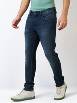 Men Jeans Slim Fit Olive Low Rise