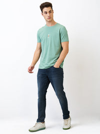 Men Jeans Slim Fit Olive Low Rise
