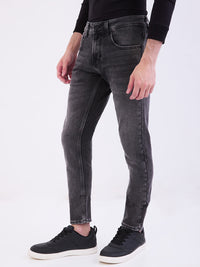 Men Jeans Slim Fit Black Low Rise