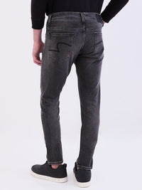 Men Jeans Slim Fit Black Low Rise