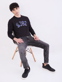 Men Jeans Slim Fit Black Low Rise