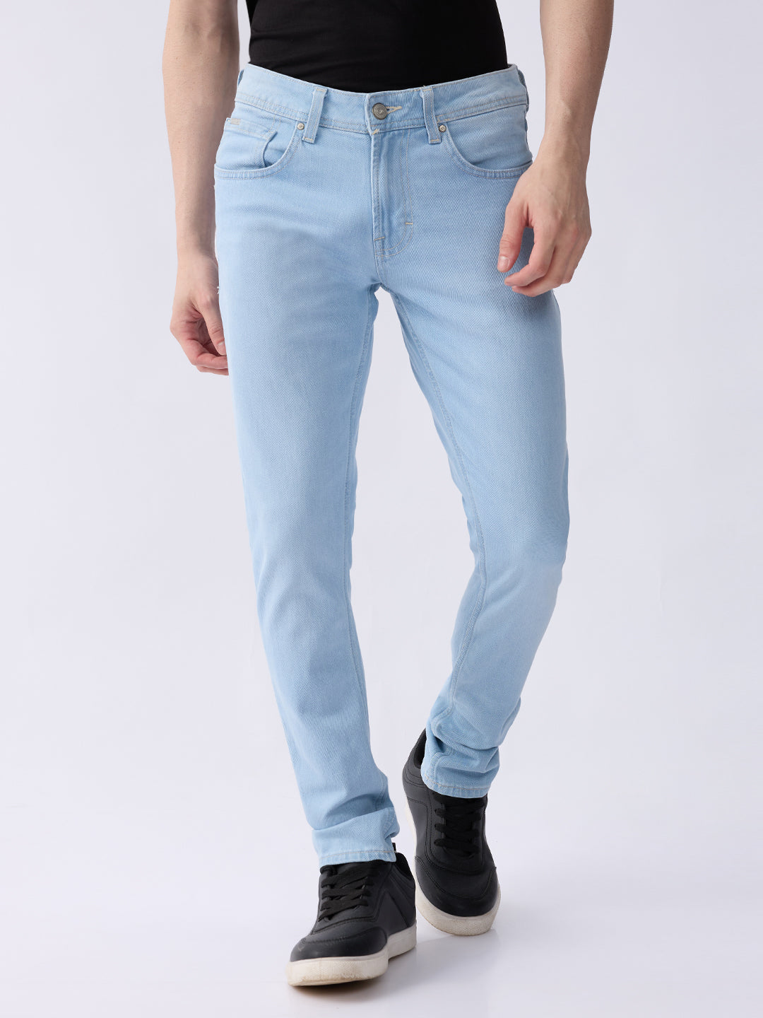 Spykar Ice Blue Low Rise Slim Fit Casual Jeans For Men