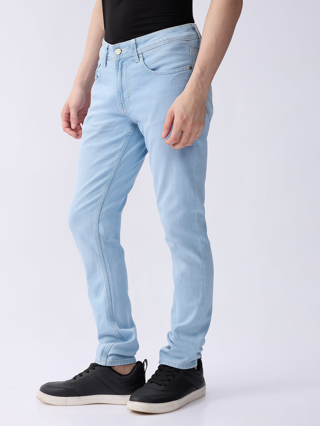 Spykar Ice Blue Low Rise Slim Fit Casual Jeans For Men