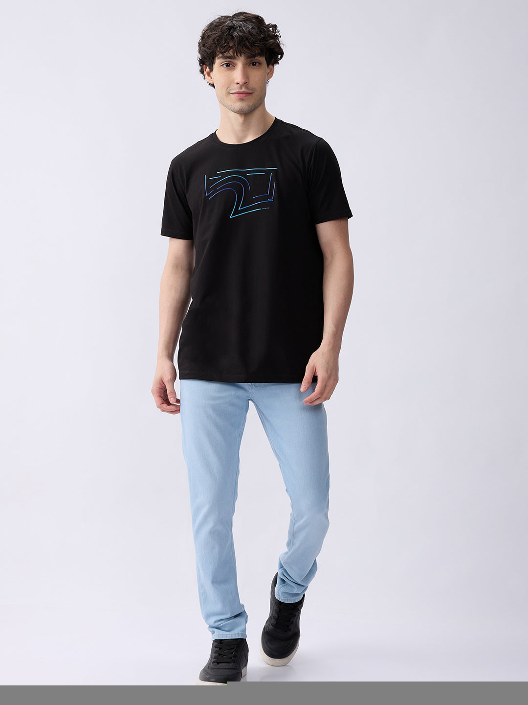 Spykar Ice Blue Low Rise Slim Fit Casual Jeans For Men