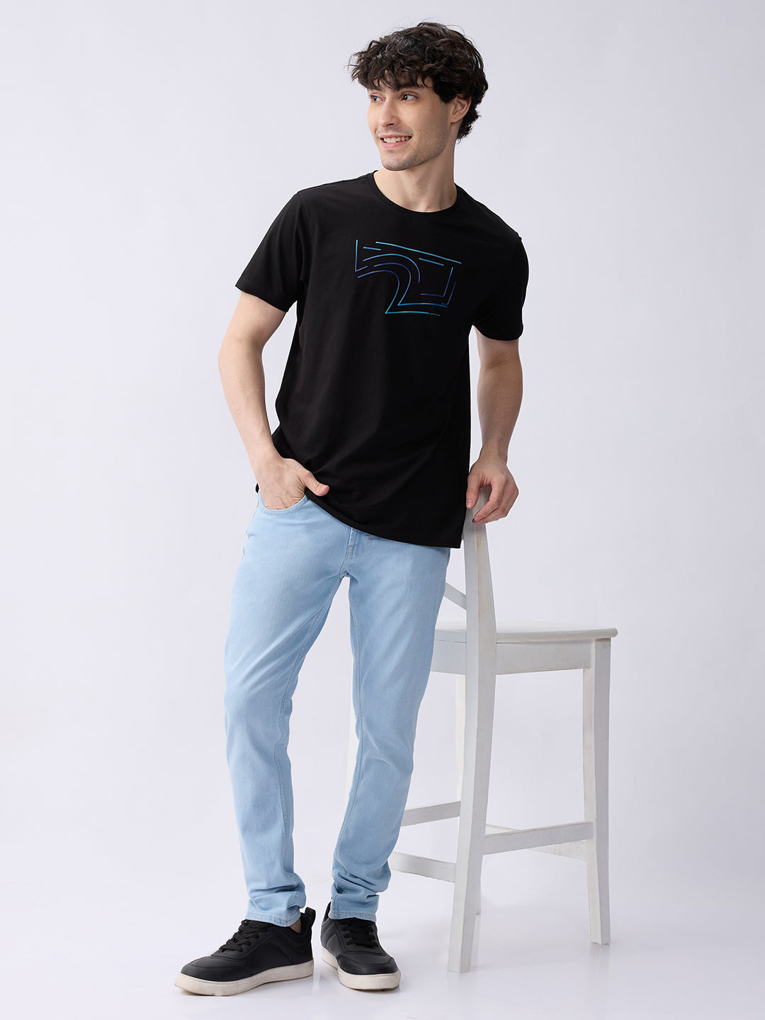 Spykar Ice Blue Low Rise Slim Fit Casual Jeans For Men